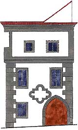 Panská č.p.20, barokní barevný rozvrh podle nálezů fáze I, zdroj: Arteco B.M.s.r.o., autor: J. Bloch, J. Novotný, P. Lengál, 2002 