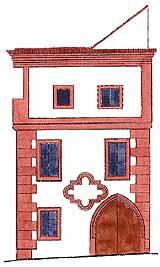 Panská č.p.20, barokní barevný rozvrh podle nálezů fáze III, zdroj: Arteco B.M.s.r.o., autor: J. Bloch, J. Novotný, P. Lengál, 2002 
