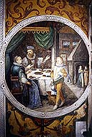 Castle Rožmberk nad Vltavou, Knights' Hall, painting from the beginning of the 17th century 