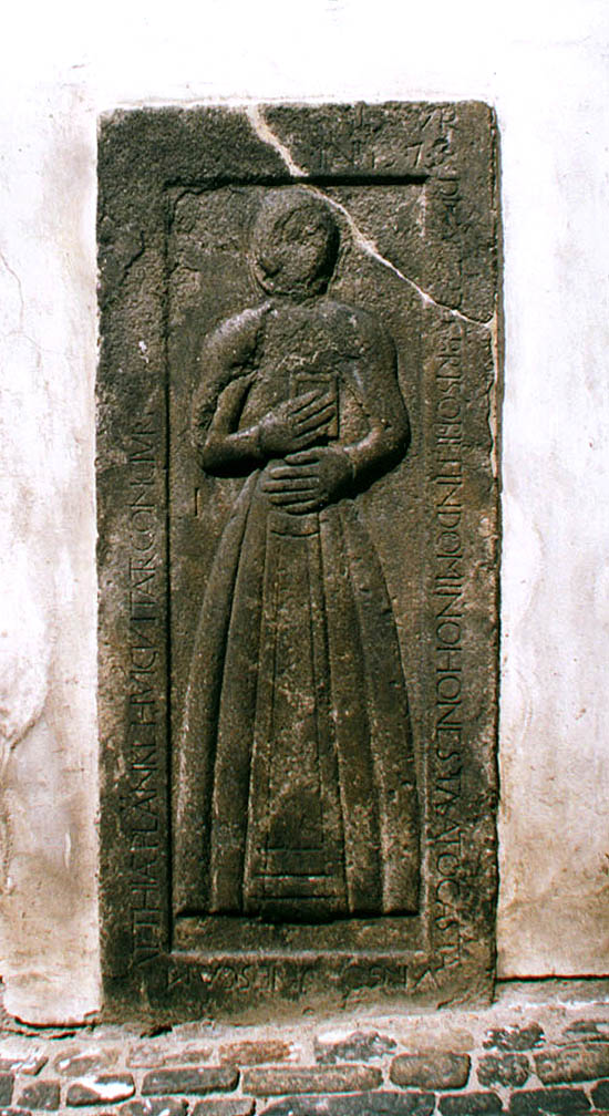 Horní no. 159, Kaplanka, tombstone of daghter of baker Matyáš Planckl - Anežka