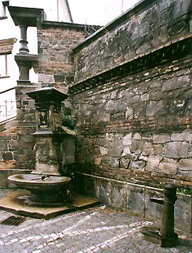 Fountain on Kostelní Street in Český Krumlov 