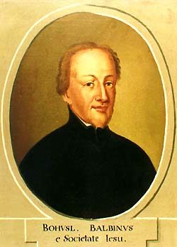 Zlatá Koruna school, classroom aid from 18th century, portrait of Bohuslav Balbín 