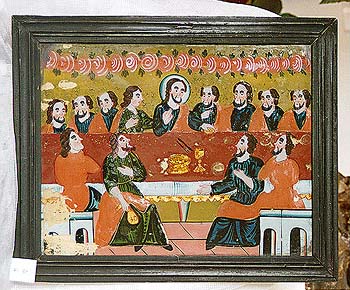 Paintings on glass, Šumava, late 19th century - the Last Supper, foto: Jos. Prokopec Paintings on glass, Šumava, late 19th century - the Last Supper, foto: Jos. Prokopec