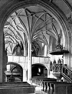 Hořice na Šumavě, Church of St. Kateřina, vault from turn of the 15th and 16th century 