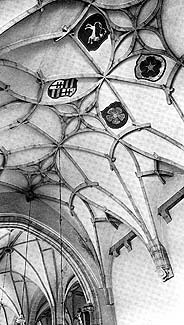 Rožmberk nad Vltavou, church, rounded vault of presbytary, 1510 