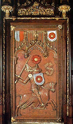 Monastery in Vyšší Brod, Rosenberg burial place, marble tablet with the Rosenberg Rider, 1622-1629 