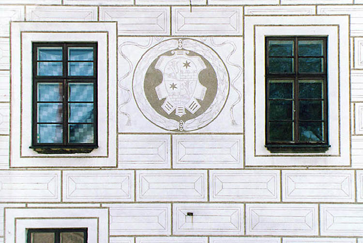 Latrán Nr. 27, Detail, Wappen der Anna von Rosenberg, geb. von Rogendorf