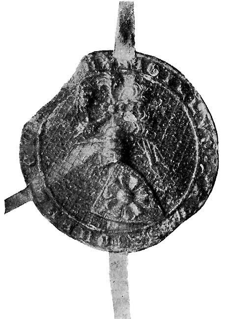 Wappen des Záviš von Falkenstein auf dem Siegel der Urkunde vom 28. Februar 1286