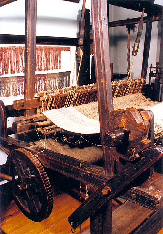 Weaver's loom from the beginning of the 19th century, collection of Regional Museum of National History in Český Krumlov