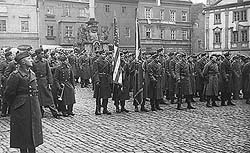 Befreiung von Český Krumlov 1945, amerikanische Armee, tschechische Militärkapelle 
