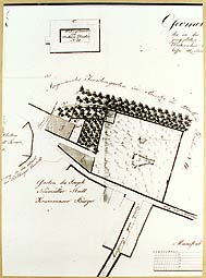 Map of cemetery at the chapel of St. Martin 