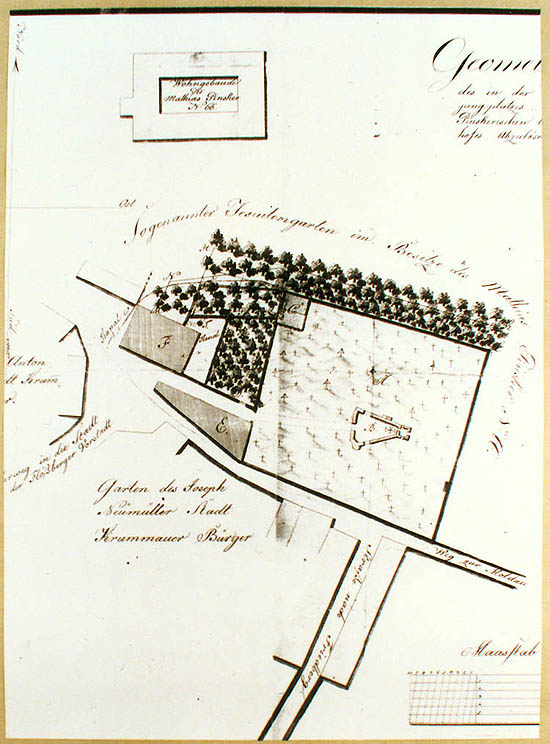 Map of cemetery at the chapel of St. Martin
