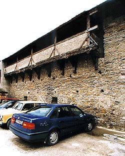Reste der Stadtbefestigung in der Hradební-Gasse in Český Krumlov 