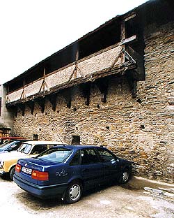 Reste der Stadtbefestigung in der Hradební-Gasse in Český Krumlov 