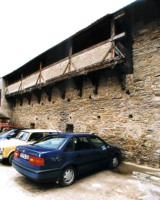 Remains of town fortifications on Hradební Street in Český Krumlov