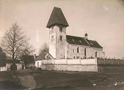 Church in Boletice, historical photo 