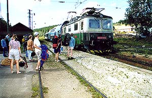 Electric railways Pond - Lipno, train at  the station 