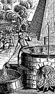 Historic depiction of brewing 