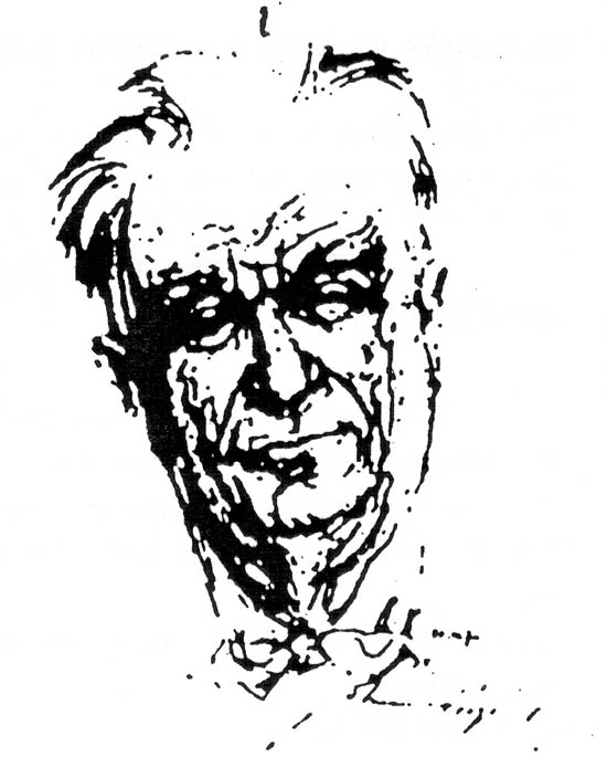 Johannes Urzidil, drawing by Max Kreibich, 1970