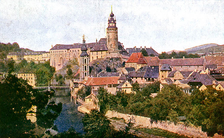 The first color photography of Český Krumlov, hist. photo, collection of Regional Museum of National History in Český Krumlov, foto: ing. K. Šmirous