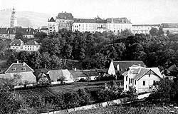 Historische Aufnahme des Gebietes des Hirschgartens in der Ansicht vom Nordosten aus, nach 1900, Staatliches Gebietsarchiv 