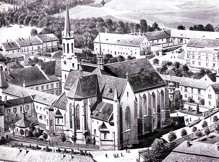 Vyšší Brod, historischer Plan des Klosterareals
