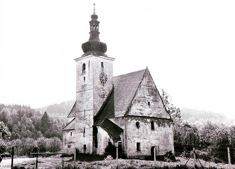 Cetviny, church, historical photo