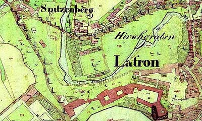 Jelení zahrada v Českém Krumlově na mapě stabilního katastru z roku 1870 