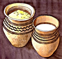 The pottery vessels belonged to the Český Krumlov Slavs, drawing: Michal Ernée 