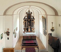 The chapel interior in Tumberg near Malšín, foto: Lubor Mrázek 