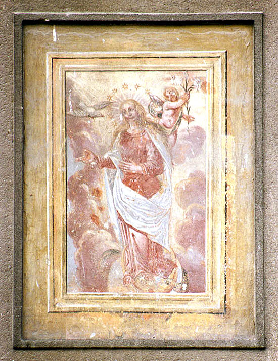 Široká č. p. 75, freska na fasádě