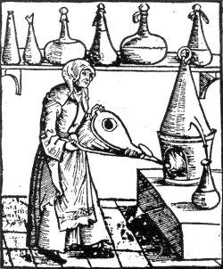 Momentaufnahme aus dem Jahr 1500 - Ansicht des Hintergrunds der Apotheke, Quell: Toulky českou minulostí II, Petr Hora, 1991, ISBN - 80 - 208 - 0111 - 1 