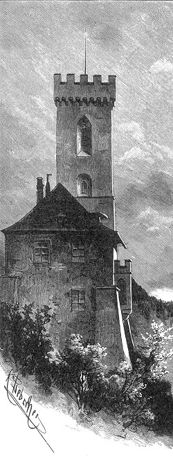 The Tower 'na Rožmberce', source: Hrady, zámky a tvrze české III, August Sedláček, 1994, ISBN - 80 - 85794 - 27 - 6 
