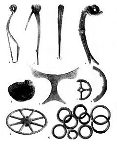 Třísov, kleine Bronzegegenstände Třísov, kleine Bronzegegenstände