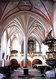 Church of Pilgrimage in Kájov, vaults in church's interior 