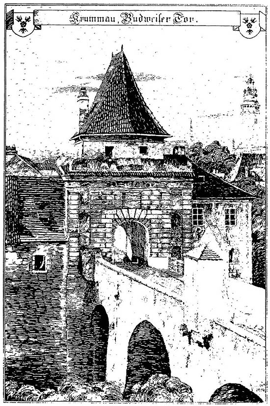 Latrán no. 104 - Budějovická Gate, Rudolf Thür, drawing from 1914 - 1916