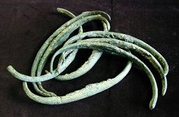 Havalda near Chvalšiny. The part of copper ribs, discovery from 1904. The Český Krumlov Local History and Geography Museum. Havalda near Chvalšiny. The part of copper ribs, discovery from 1904. The Český Krumlov Local History and Geography Museum.