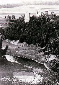 Hrádek Pořešín, overview onto ruins 