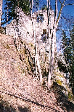 Hrádek Louzek, remains of inhabitable palace 